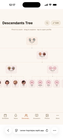 Family Reunion Planner iPhone screenshot