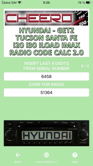 RADIO CODE for HYUNDAI TUCSON Screenshot