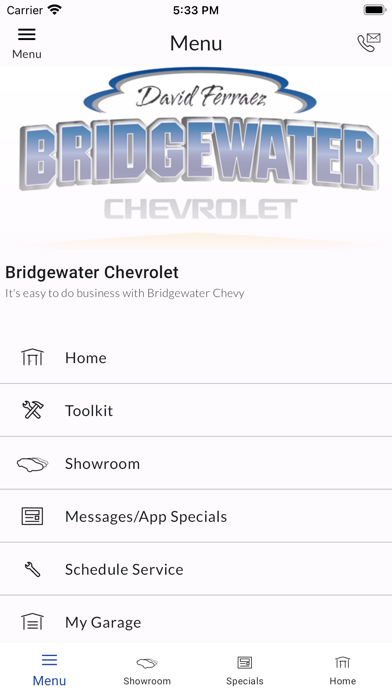 Bridgewater Chevrolet MLink Screenshot