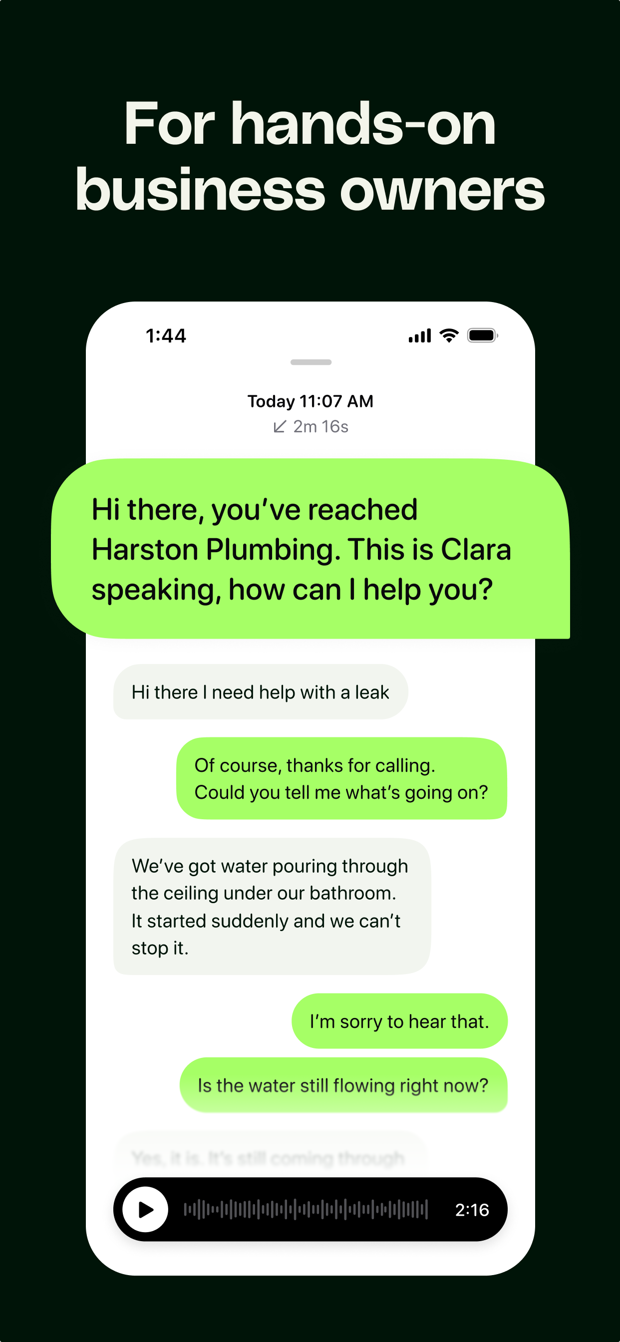 Clara - AI Receptionist screenshot 2