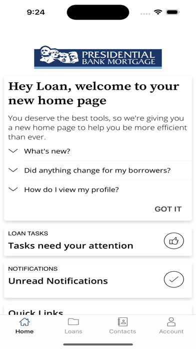 Presidential Bank Mortgage Screenshot