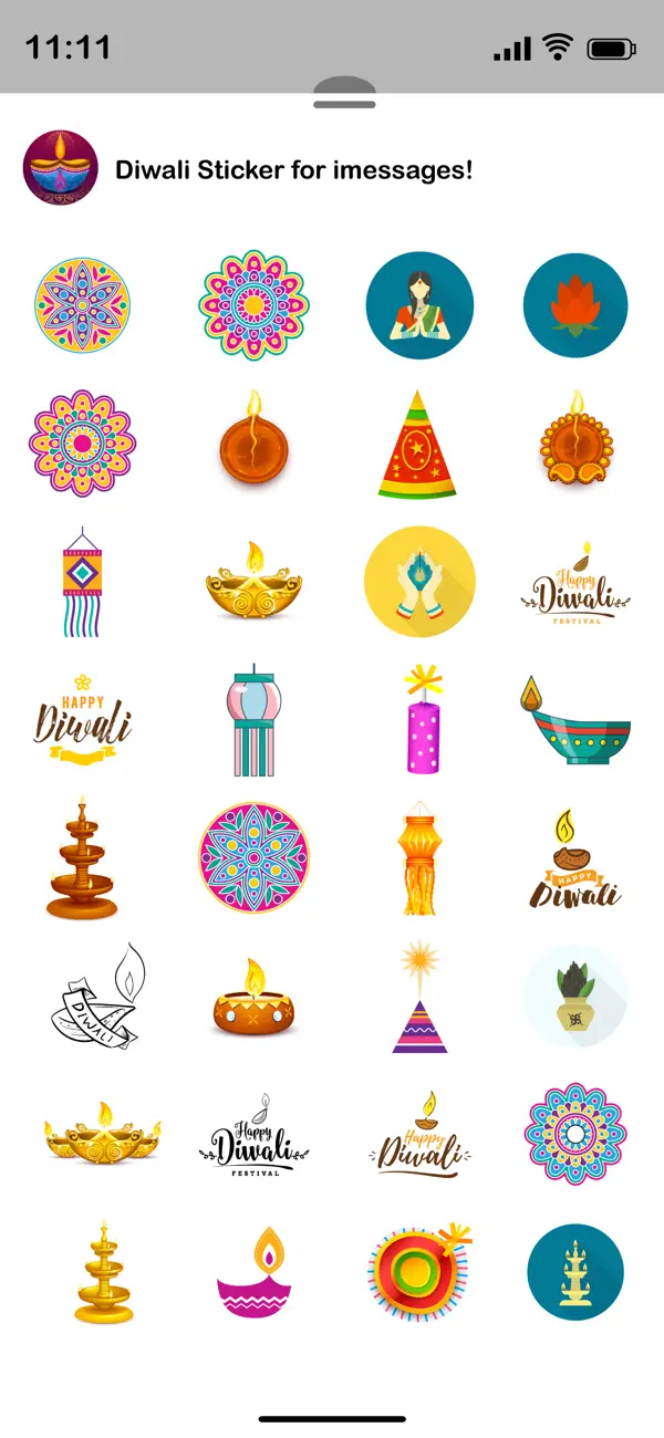 Screenshot #3 pour Diwali Stickers For iMessage!