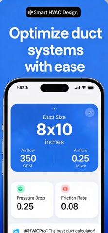 Duct Calculator - DuctCalc iPhone screenshot