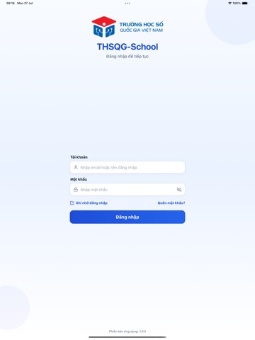 Trường học số QG - mschool iPad screenshot 1