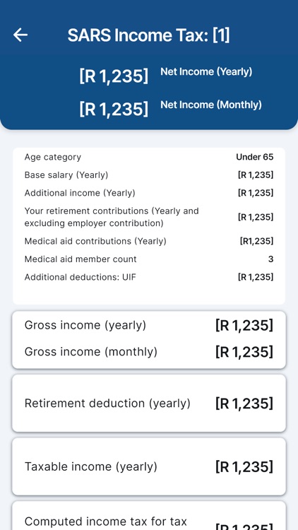 SARS Income Tax Calculator