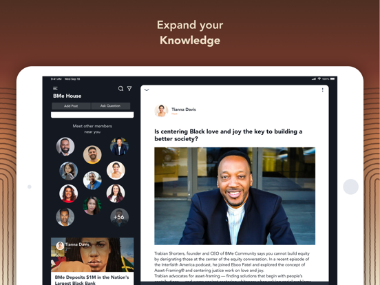 BMe Community iPad screenshot 1 - Social Networking app