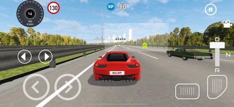 Driving School Simulator 3D - Experimente la conducción a alta velocidad en amplias autopistas diurnas, con un velocímetro preciso y un tráfico realista que desafía a los conductores.