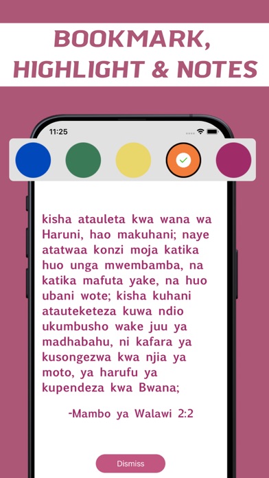Biblia Takatifu in Swahili. Screenshot