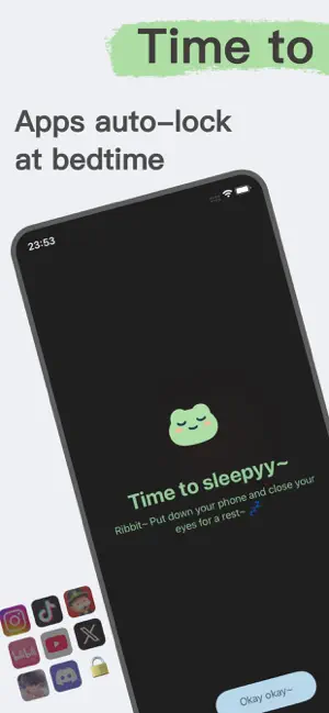 Bedtime App Blocker: FrogSleep screenshot 1
