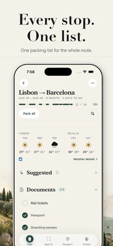 Roam: Travel Packing Lists App Store screenshot 4