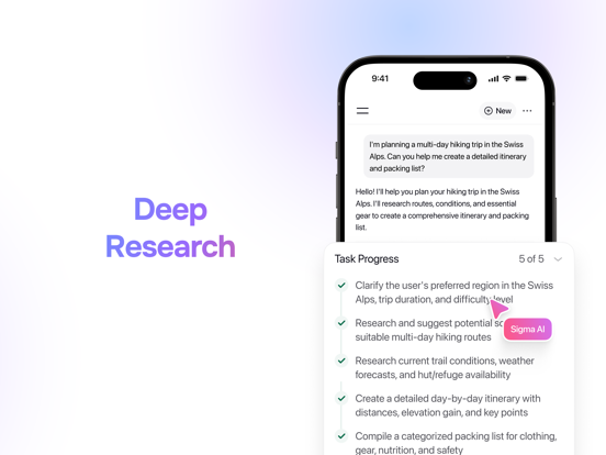 Sigma AI Browser iPad screenshot