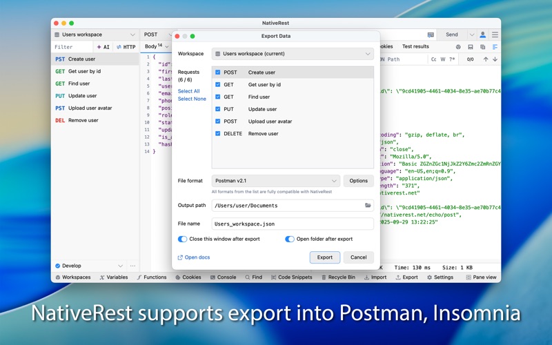 NativeRest screenshot