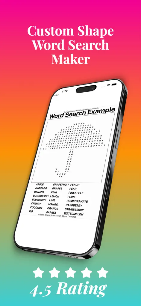 Custom Shape Word Search Maker - Games App | MWM