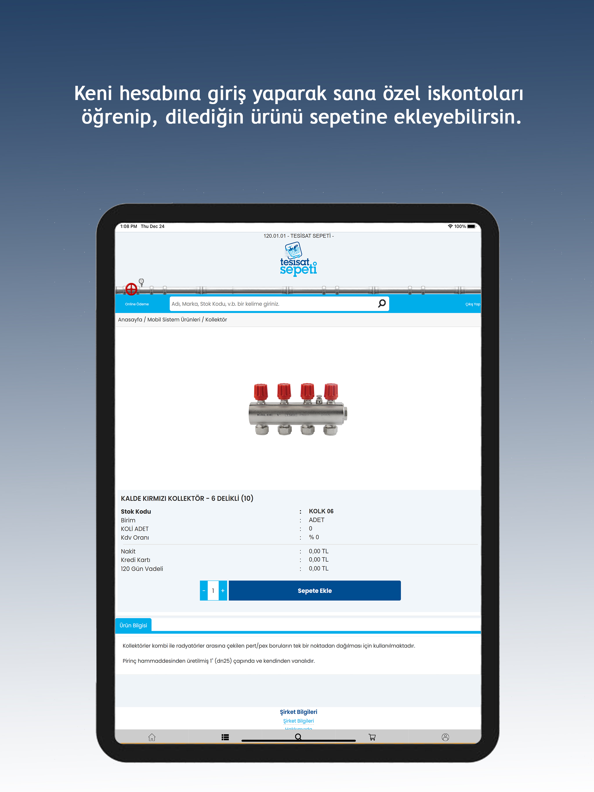 Tesisat Sepeti B2B