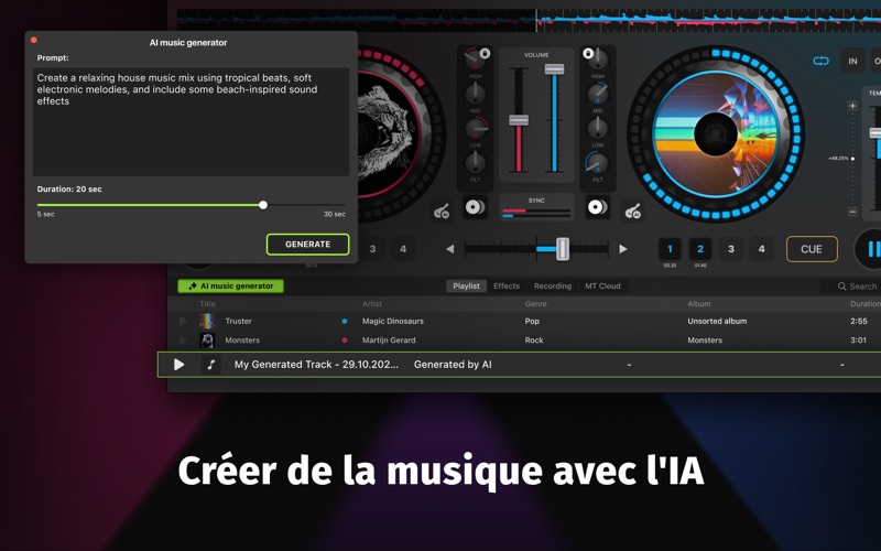 Screenshot #2 pour X Djing: Table De Mixage Audio
