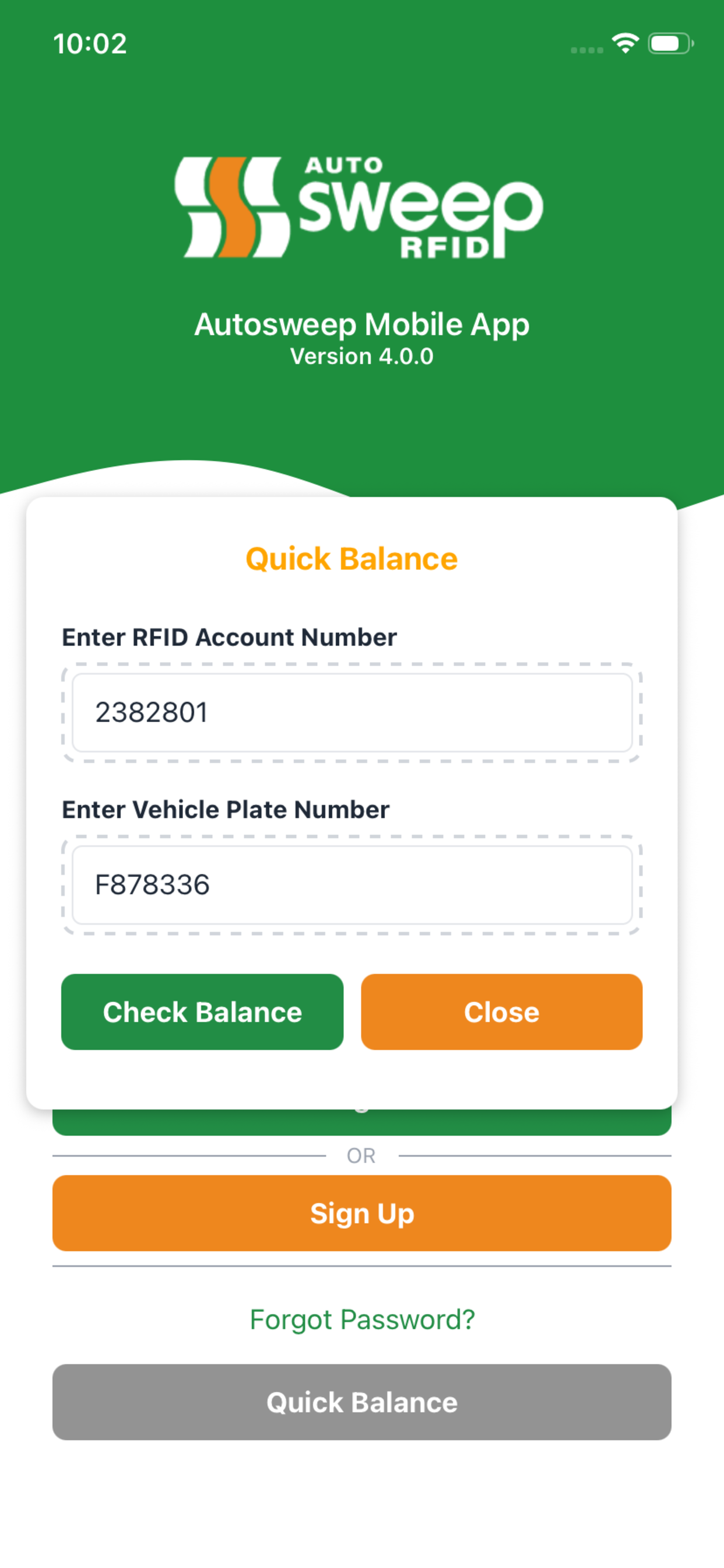 Autosweep Mobile App