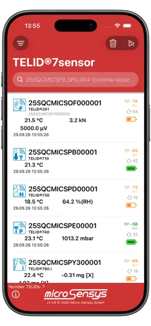 TELID®7sensor screenshot 2