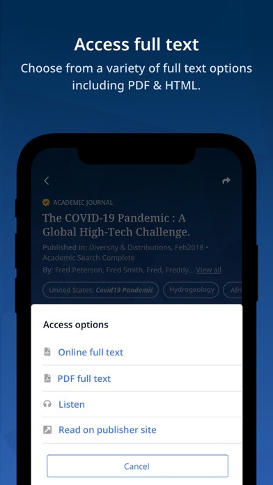 EBSCO Mobile Screenshot