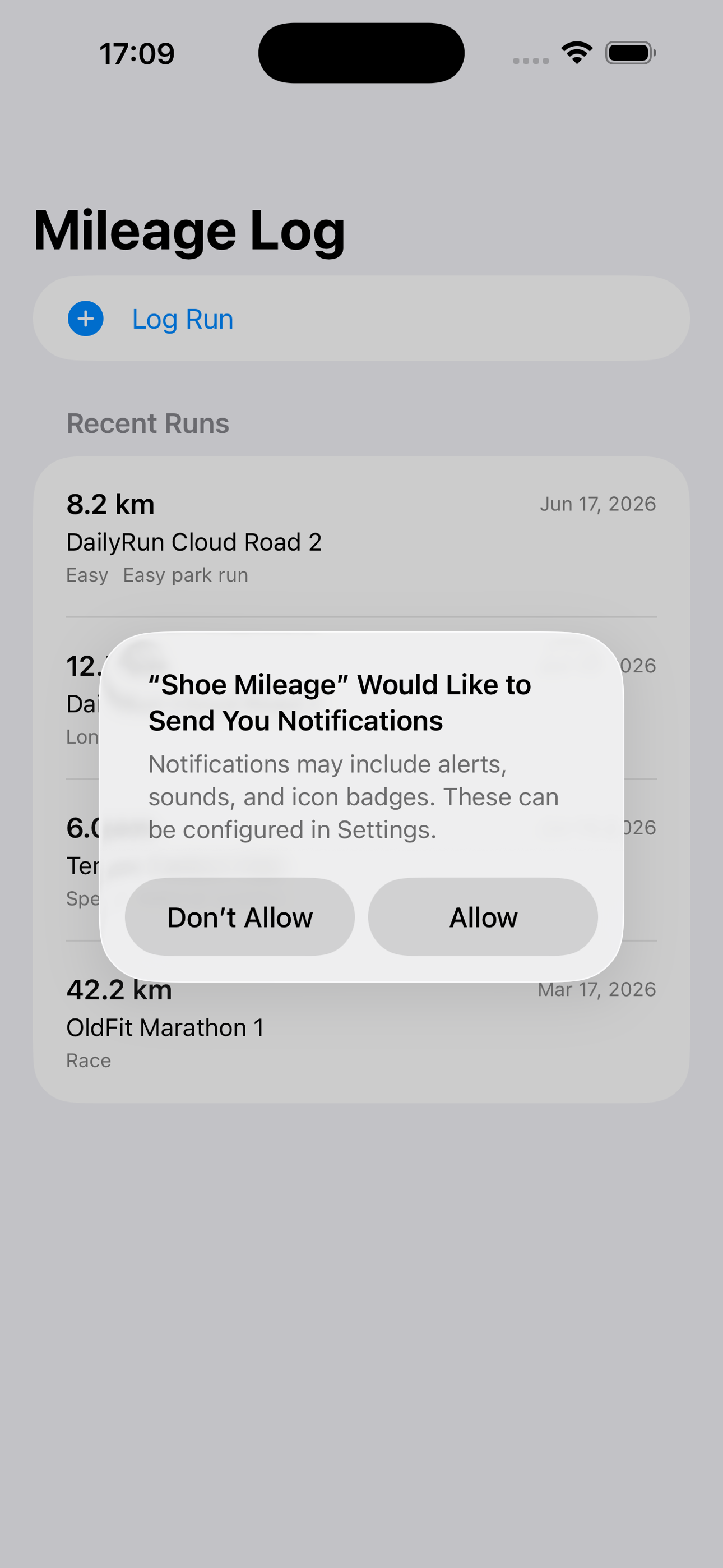 Run Shoe Mileage Log 2026 screenshot 3
