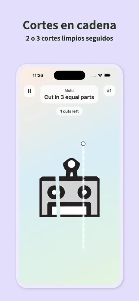 Slice It Perfect: Corta Puzzle — captura de pantalla del iPhone 5
