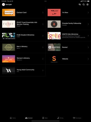 SonLight Community iPad screenshot