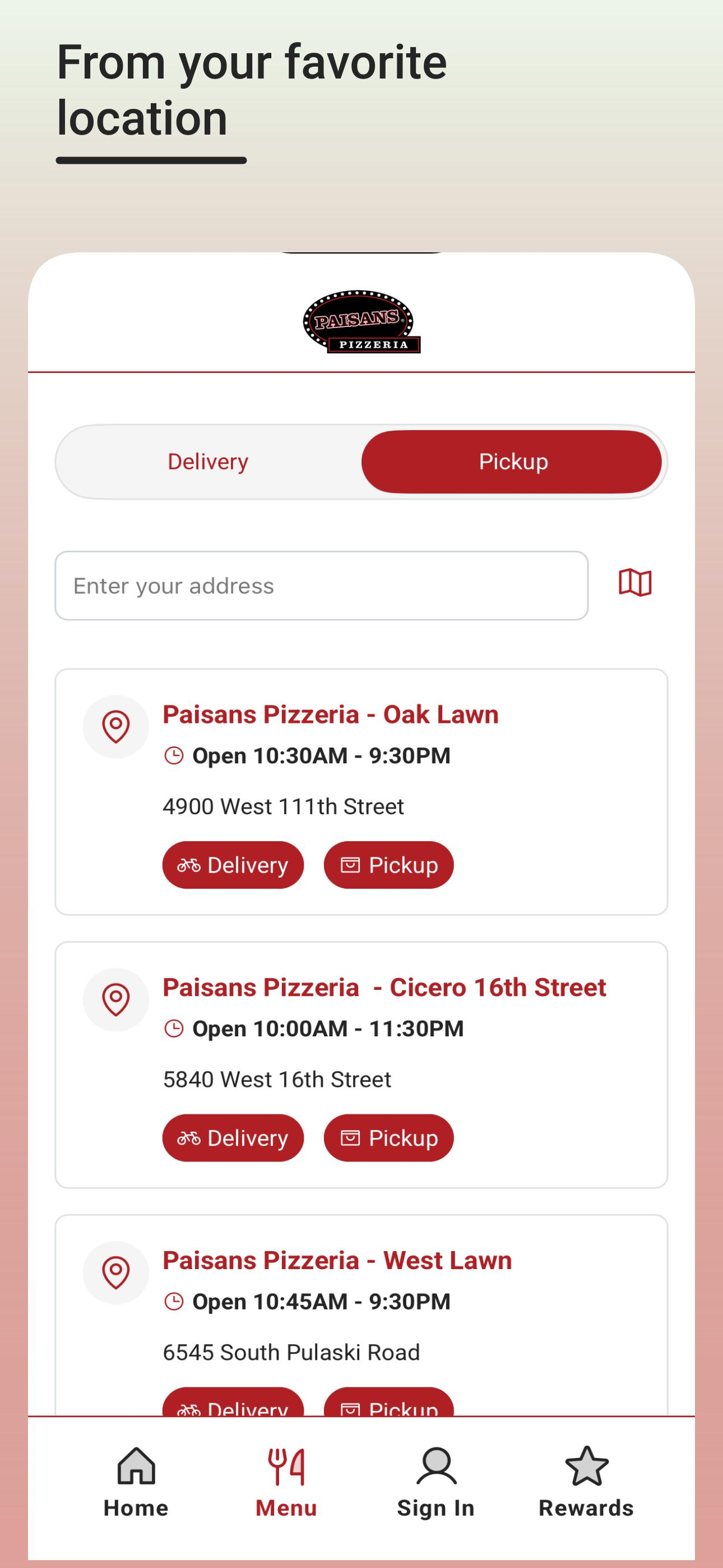 Paisans Pizza screenshot 3