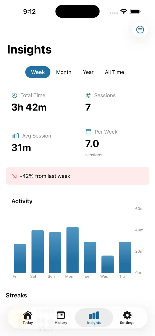 Screenshot #3 pour Flute Practice Log