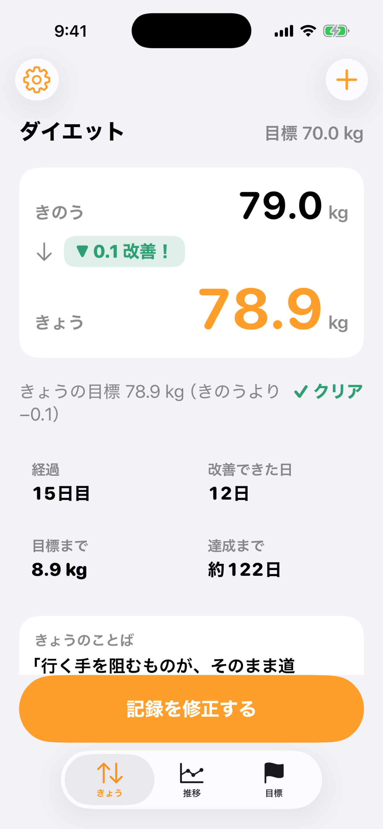 きのうより：昨日と今日をくらべる目標達成 screenshot 2