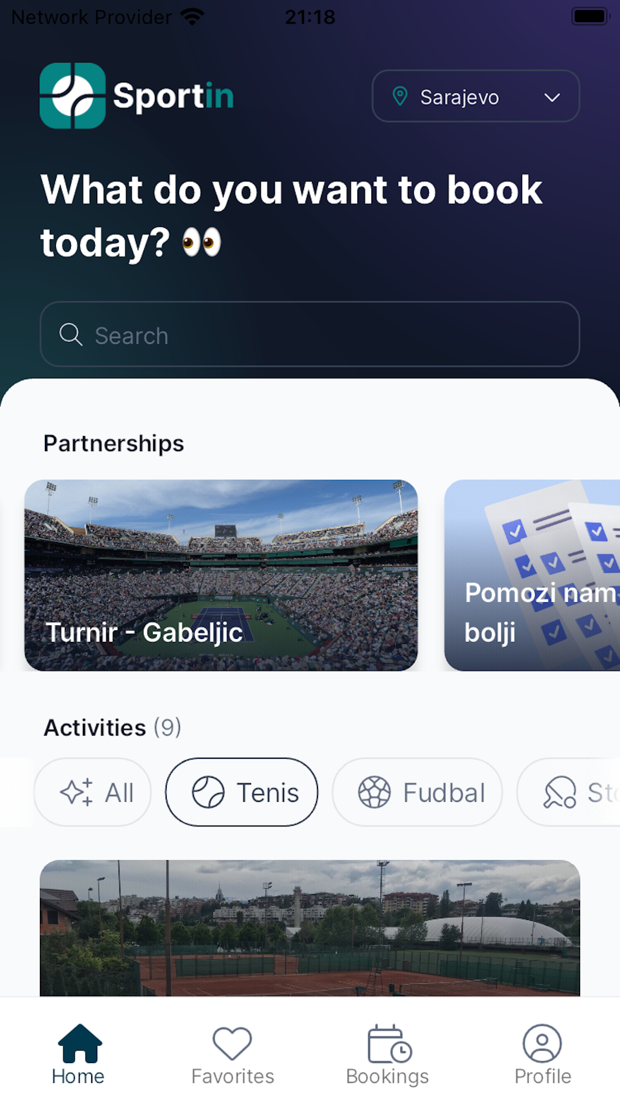 Sportin - Booking app