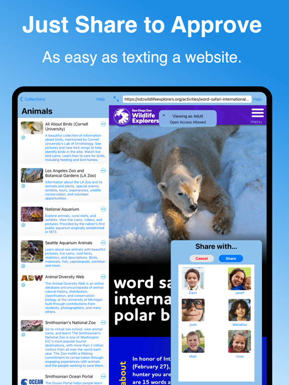 Kiddofy: Safe Browser for Kids iPad screenshot 5 - Social Networking app