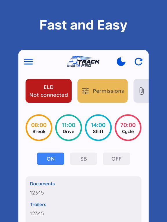 TRACKPRO ELD iPad screenshot 1 - Navigation app