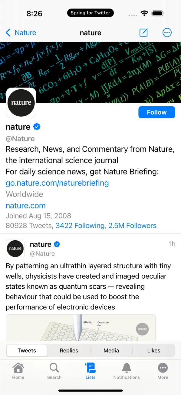 #2. Spring mini for Twitter (iOS) Által: Junyu Kuang