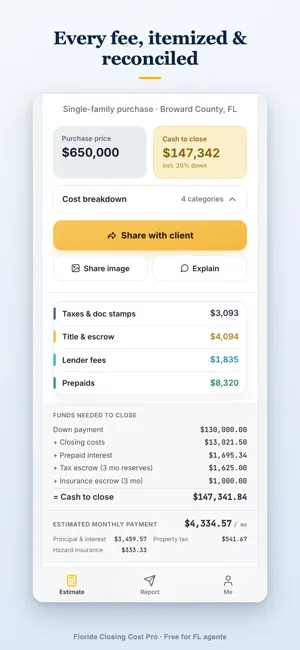 Florida Closing Cost Pro screenshot 2