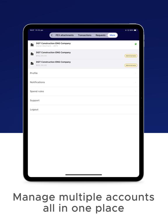PEX: Simplify your spending iPad screenshot 6 - Business app