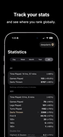DeepDarts iPhone screenshot