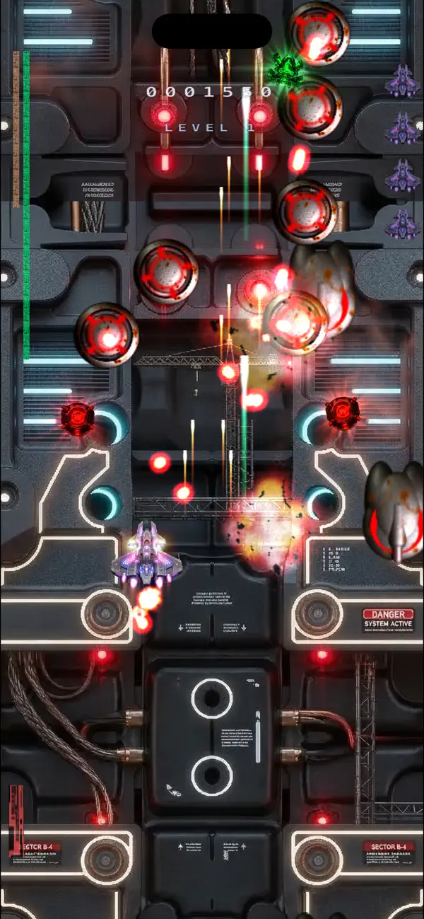 Screenshot #3 pour Chroma Vector: Arcade Shooter