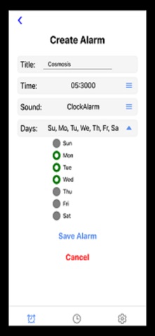 Cosmosis Alarm iPhone screenshot