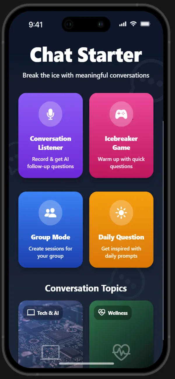 Screenshot #1 pour ChatStarter