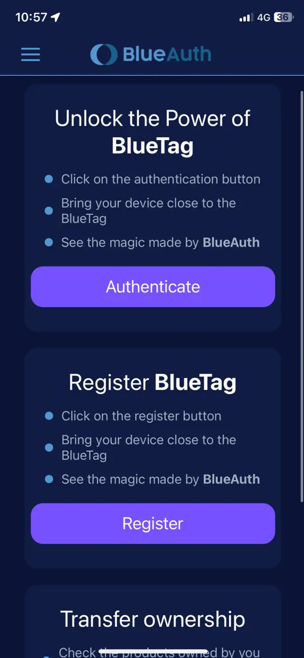 Screenshot #1 pour BlueAuth