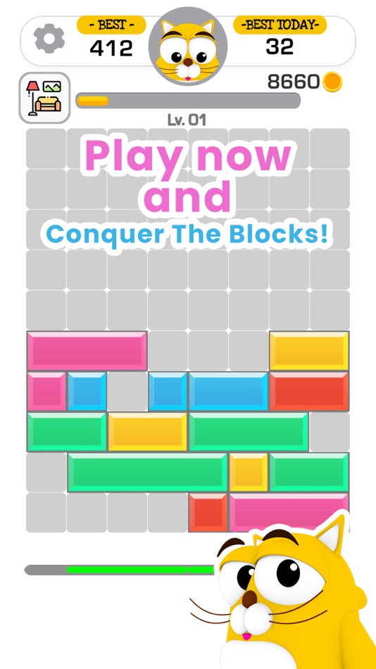 #1. Cool Cat's Block Slide (iOS) 由: Volkan Kutlubay