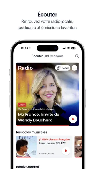 Capture d'écran de ICI : Radio, TV, Podcast, News sur iPhone 4