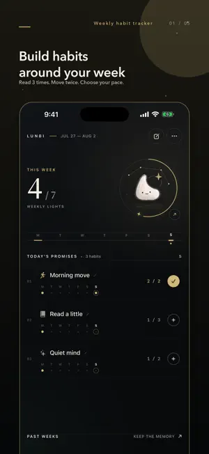 Lunbi: Weekly Habit Tracker screenshot 1