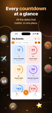 TimeLeft: Event Countdown iPhone screenshot