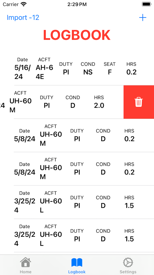 #2. ACES FLIGHT LOG (iOS) By: Jordan Simpson