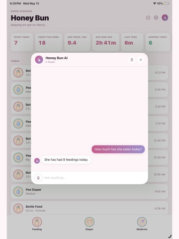 Honey Bun: Baby Tracker iPad screenshot