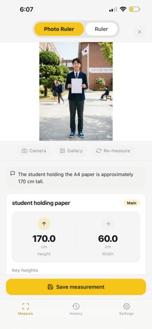 Magic Photo Ruler. AI. iPhone screenshot
