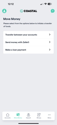 Coastal Community Bank Mobile iPhone screenshot