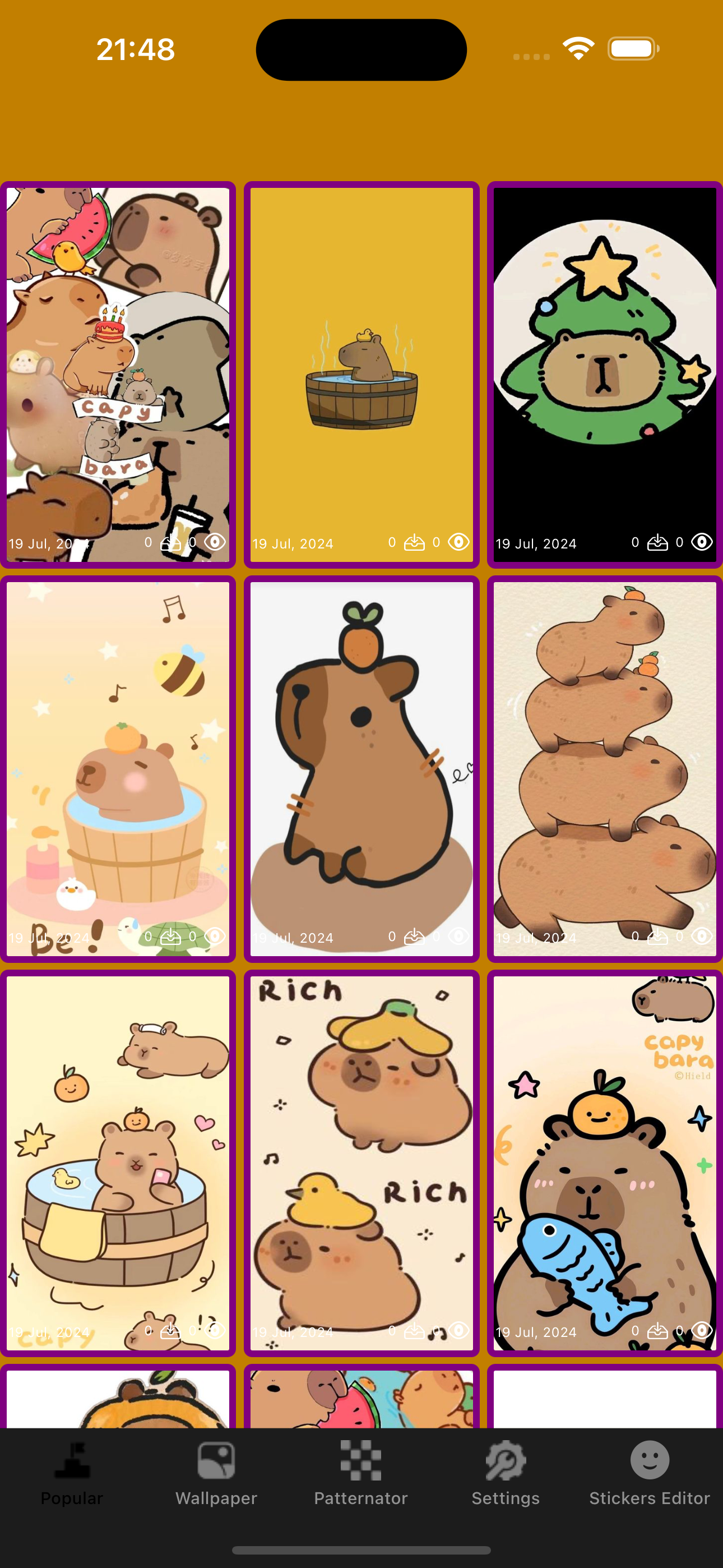 Cute Kapi Capybara Wallpaper