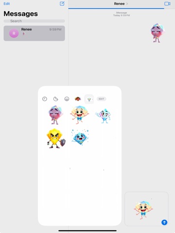 Sparkling Diamond Stickers iPad screenshot