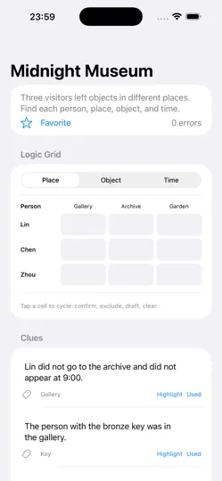 Screenshot von Logikgitter-Mystery 2026 auf dem iPhone 2